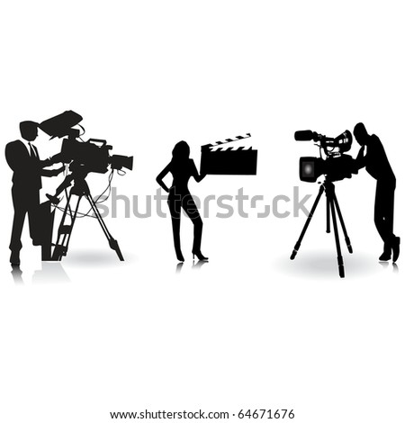 Cameraman And Film Silhouette.Vector - 64671676 : Shutterstock