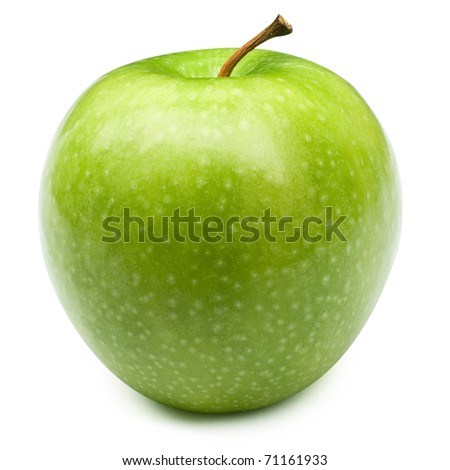 Green apples Isolated on a white background + Clipping Path