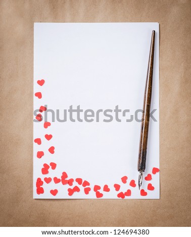a letter on brown paper background
