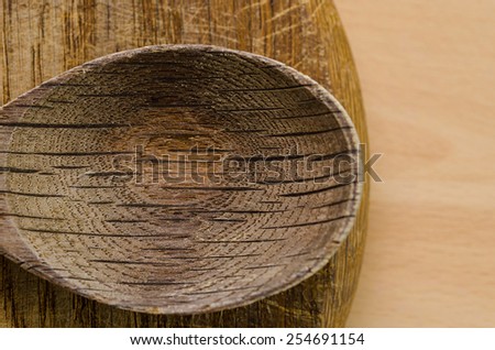 wooden spoon on a round board