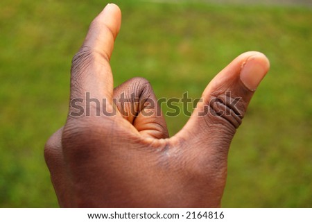 This is an image of a hand, trying to work out how big an object is.