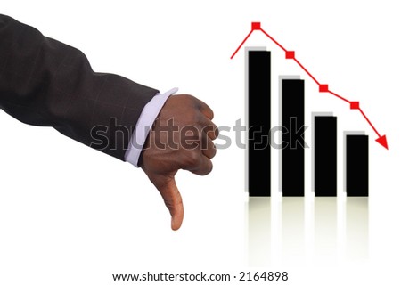 This is an image of a business hand indicating a drop in stock/graph performance.
