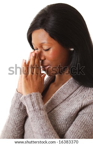 This is an image of a woman in deep prayers