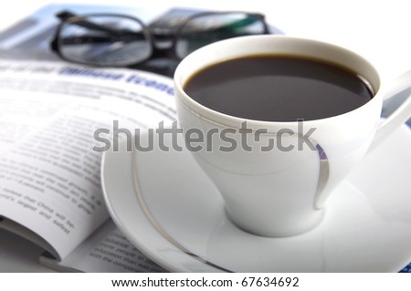 Magazine reading during coffee break