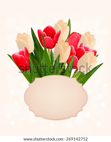 Mother\'s Day holiday background with bouquet of colorful flowers.