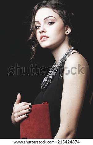Young beautiful lady.Elegant fashionable woman. Fashion photo of young magnificent woman. Girl posing. Studio photo