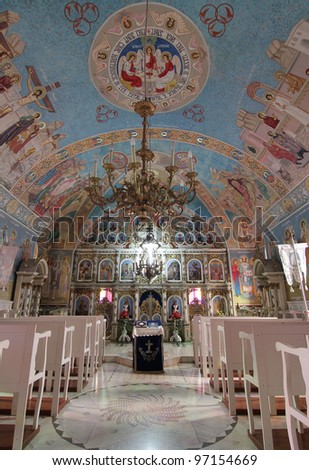 Interior shot of an empty christian church