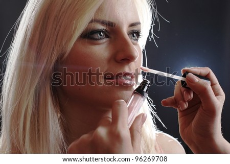 make up session with a beautiful delicate woman