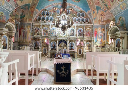 Interior shot of an empty christian church