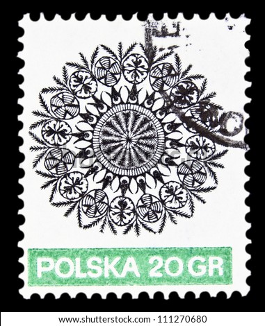 POLAND - CIRCA 1971: A stamp printed in Poland shows Paper cut-outs, without inscription, from the series \