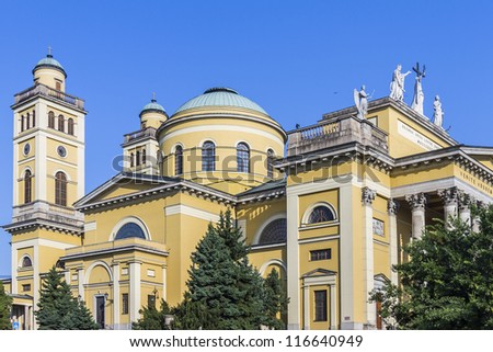 The Cathedral or basilica of Eger - this is the third largest Catholic Church in Hungary. It was built between 1831 - 1837 in classicist designs by Joseph Hild.