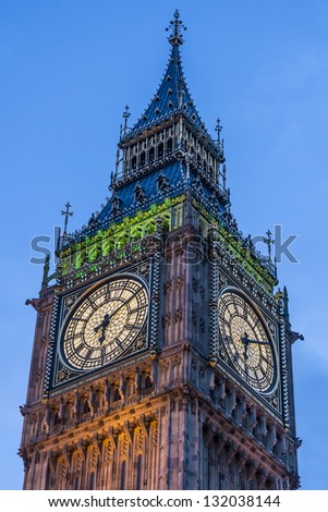 Famous British clock tower \