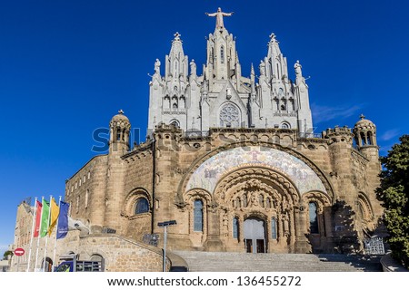 Expiatory Church of the Sacred Heart of Jesus (Temple Expiatori del Sagrat Cor) - Roman Catholic church and minor basilica located on the summit of Mount Tibidabo in Barcelona, Catalonia, Spain.