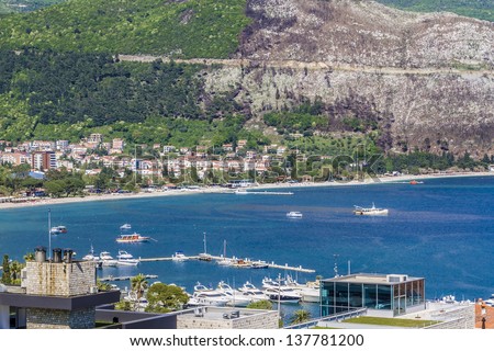 Beautiful coast line of Budva. Budva - one of the best preserved medieval cities in the Mediterranean. Montenegro, Europe