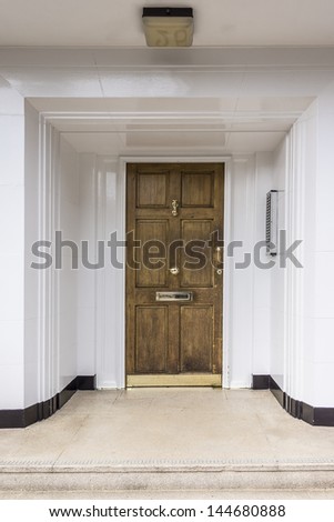 Classical Door on traditional London house, UK