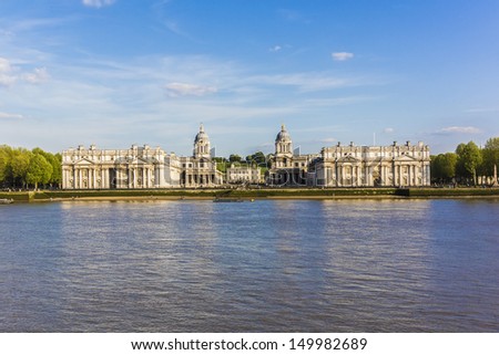 View of Old Royal Naval College UNESCO World Heritage Site at sunset Greenwich London UK View of Old Royal Naval College UNESCO World Heritage Site at sunset Greenwich London UK