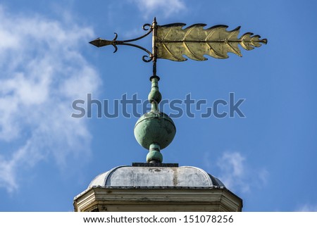 Weather vane. Bruce Castle (formerly Lordship House) is a 16th-century manor house in Lordship Lane - one of the oldest surviving English brick houses. Tottenham, London.