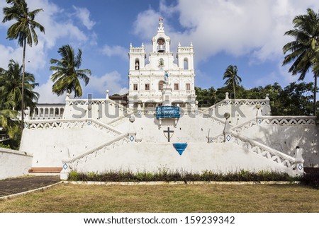 Our Lady of Immaculate Conception Church - one of the oldest churches in Goa, which existed from year 1540. Panjim (Panaji) - capital of Indian state of Goa and headquarters of North Goa district.