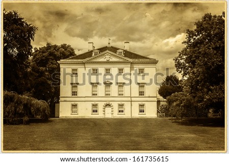 Vintage photo of Marble Hill House (See original photo ID: 149886359), situated halfway between Richmond and Twickenham, UK. Marble Hill House is a beautiful 18th Century Palladian Villa.