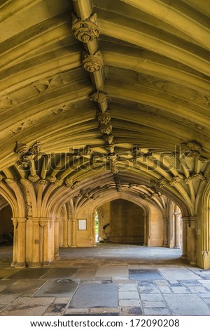 Lincolns Inn Vaulted Ceiling. Honourable Society of Lincoln\'s Inn is one of four Inns of Court in London to which barristers of England and Wales belong and where they are called to the Bar.