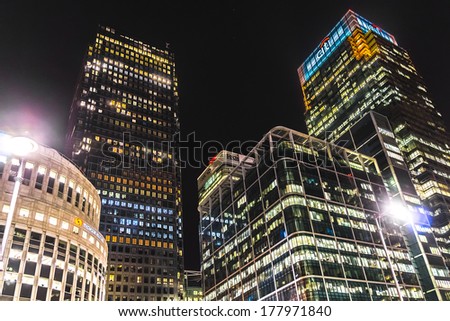 LONDON, UK - MARCH 17, 2013: Citi HQ in UK, Canary Wharf, London. Citi - American multinational financial corporation, with world\'s largest financial network, spanning 140 countries.