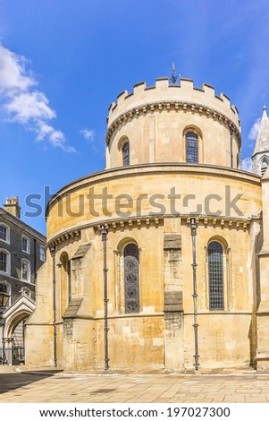Temple Church was originally the precinct of the Knights Templar whose Temple Church was named in honor of Solomon\'s Temple in Jerusalem. London, England