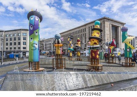 BRUSSELS, BELGIUM - MAY 11, 2014: Attractions \
