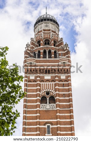 LONDON, UK - JUNE 2, 2013: View of Westminster Cathedral (1895 - 1903) - mother church of Catholic community in England and Wales and Metropolitan Church and Cathedral of Archbishop of Westminster.