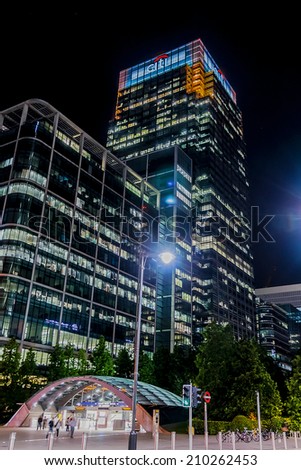 LONDON, UK - MAY 26, 2013: Citi HQ in UK, Canary Wharf, London. Citi - American multinational financial corporation, with world\'s largest financial network, spanning 140 countries.