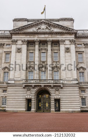LONDON, UK - MAY 30, 2013: Buckingham Palace in London, England. Built in 1705, the Palace is the official London residence and principal workplace of the British monarch.