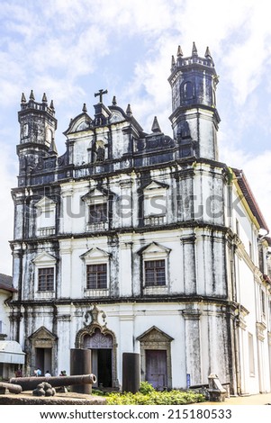 Convent and Church of St. Francis of Assisi - Roman Catholic church situated in main square of Old Goa. Church was built in 1661 by Portuguese in the Portuguese Viceroyalty of India. Old Goa, India.