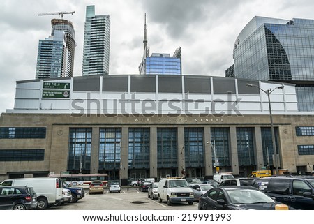 TORONTO, CANADA - JULY 23, 2014: Air Canada Centre is a multi-purpose indoor sporting arena which is the home of Toronto Maple Leafs of NHL and Toronto Raptors of the NBA located at downtown Toronto.