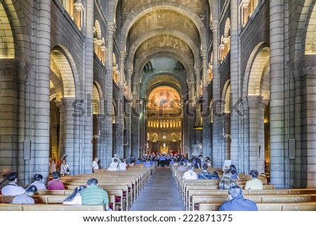 MONTE CARLO, MONACO - JULY 8, 2014: Interior of Saint Nicholas Cathedral - consecrated in 1875, located on site of the church built in 1252 and dedicated to St. Nicholas.