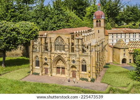 ELANCOURT, FRANCE - JULY 22, 2012: France Miniature - 116 of most spectacular monuments of French national heritage, all modeled on a 1:30 scale.