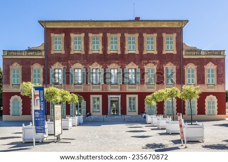 NICE, FRANCE - JULY 11, 2014: Matisse museum (Musee Matisse de Nice) devoted to work of French painter Henri Matisse, located in Villa des Arenes in Cimiez neighborhood. Museum opened in 1963.