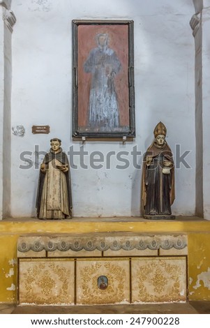 OLD GOA, INDIA - SEPTEMBER 24, 2013: Interior of Convent and Church of St. Francis of Assisi - Roman Catholic church. Church was built in 1661 by Portuguese in the Portuguese Viceroyalty of India.