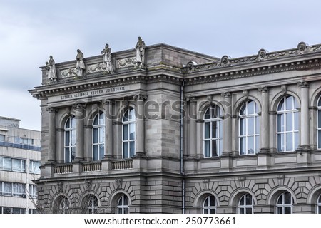 University Palace - main building of former Imperial University of Strasbourg (built in 1879 Ã¢Â?Â? 1884, architect Otto Warth). University of Strasbourg is the second largest university in France. Alsace.