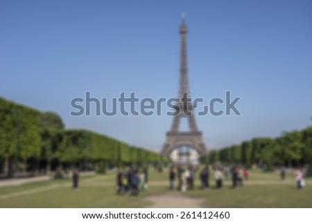 Blur background: Tour Eiffel (Eiffel Tower). Paris, France.