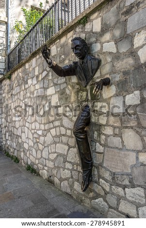 PARIS, FRANCE -APRIL 23, 2015: Jean Marais sculpture \