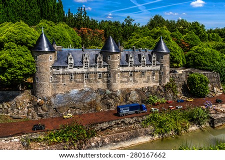 ELANCOURT, FRANCE - JULY 22, 2012: France Miniature - 116 of most spectacular monuments of French national heritage, all modeled on a 1:30 scale