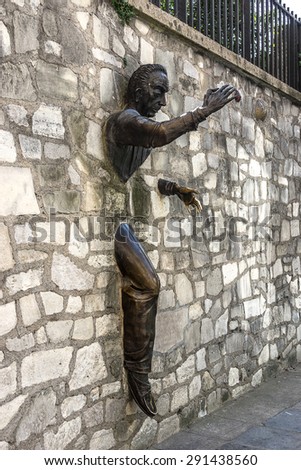PARIS, FRANCE -APRIL 23, 2015: Jean Marais sculpture 