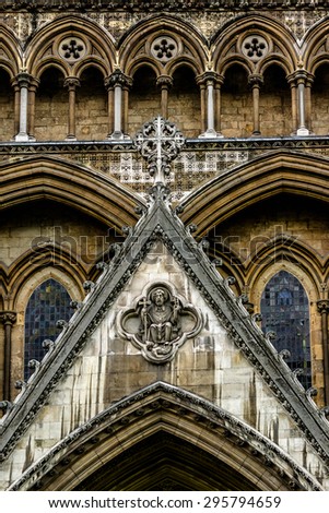 Westminster Abbey (Collegiate Church of St Peter at Westminster) - Gothic church in City of Westminster, London. Westminster is traditional place of coronation for English monarchs.