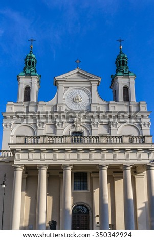The Metropolitan Cathedral of St. John the Baptist and John the Evangelist (1805) in Lublin, Poland.