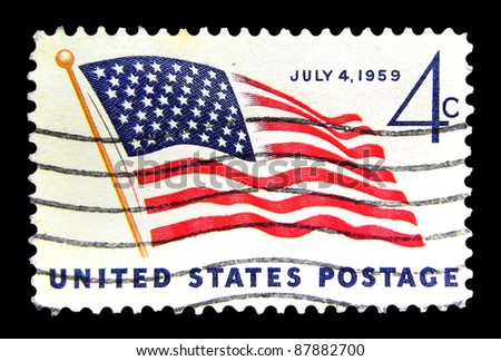 United States Of America - Circa 1959: A Stamp Printed In Usa Shows 