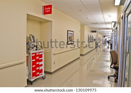 Emergency Code Cart Hospital Hallway