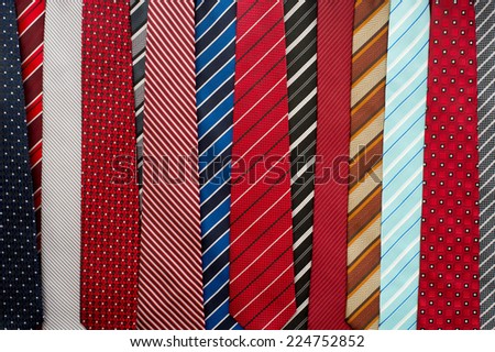 Variety of colorful neckties