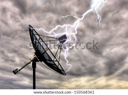 Lightning on the satellite dish