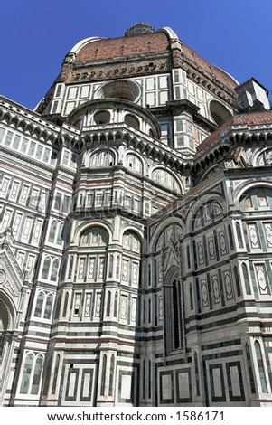 The famous Dome of Florence, Santa Maria del Fiore, taken from below. Tuscany, Italy