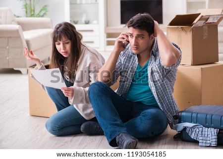 Young couple receiving foreclosure notice letter