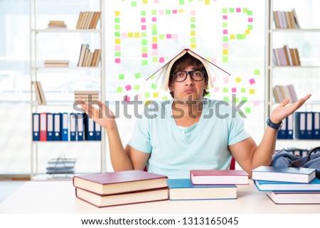 Student preparing for university exams